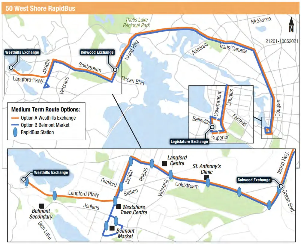Photo/diagram of Douglas Street dedicated bus lanes