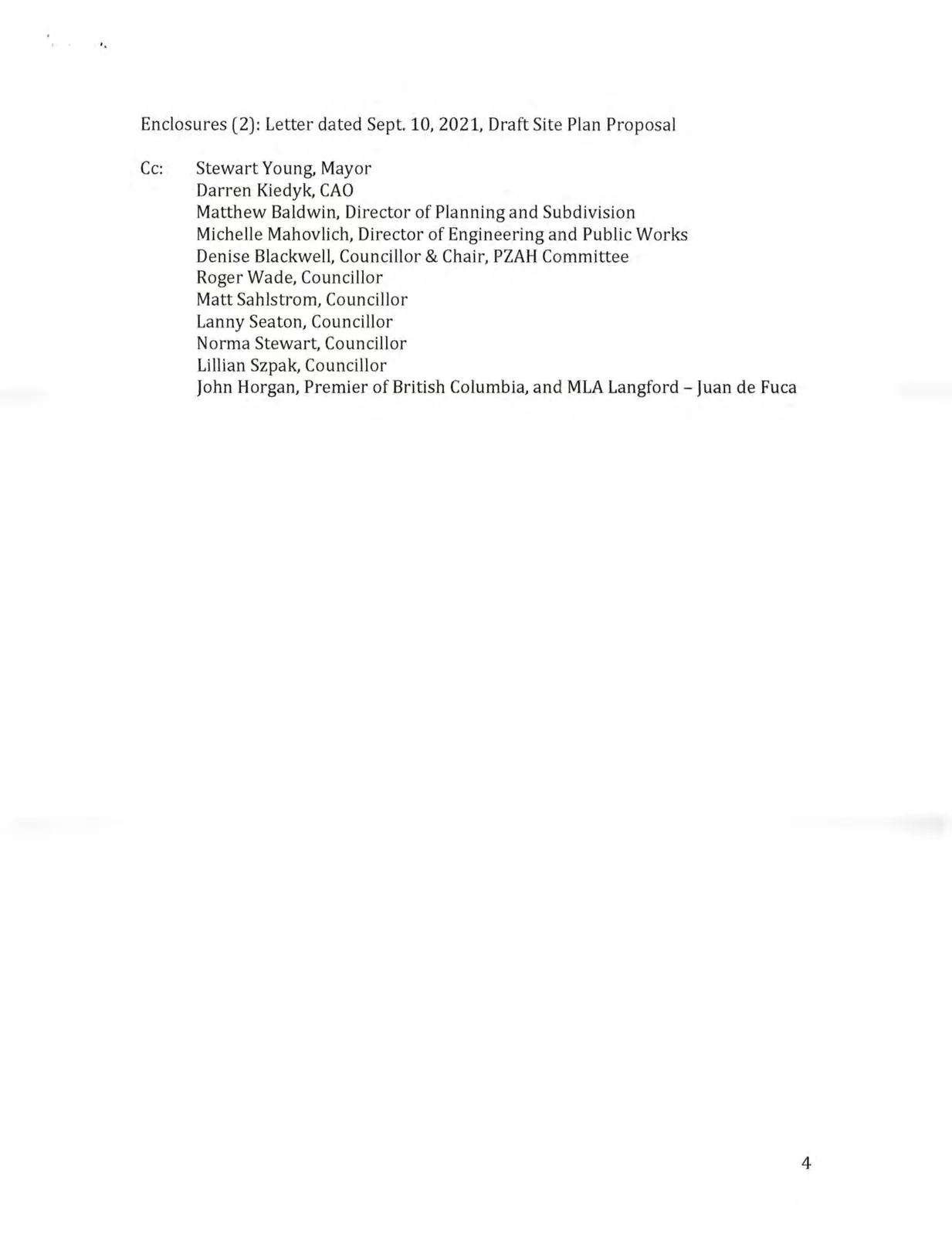 Scanned staff email response from Matthew Baldwin (Oct 29, 2021)