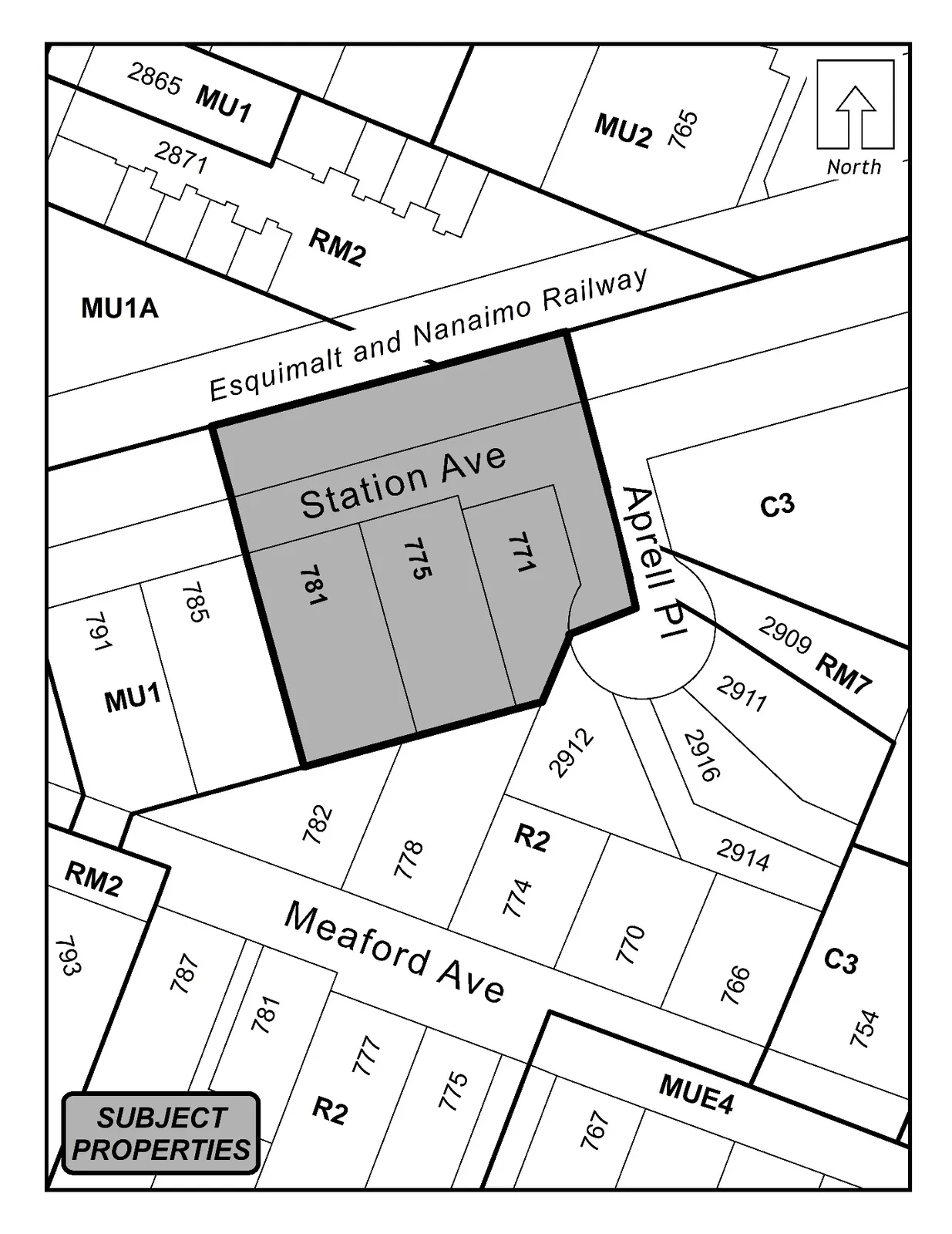 Schedule A (Plan No. 1 showing the subject properties shaded)
