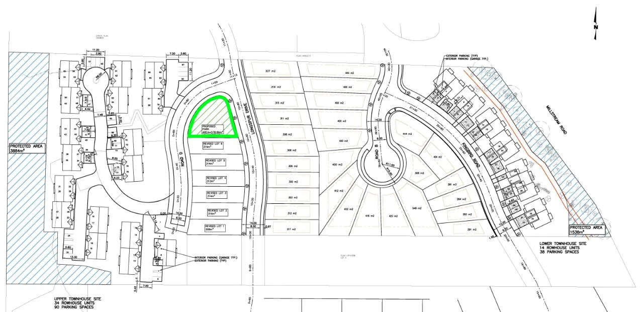 Proposed Park Location map showing park area in green