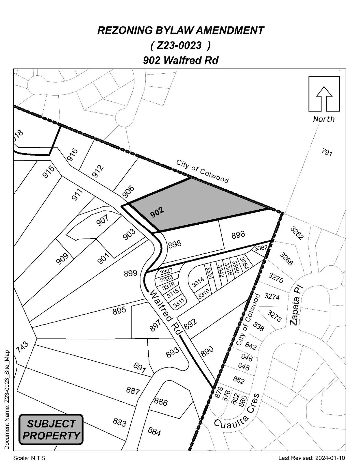 Site map for 902 Walfred Road