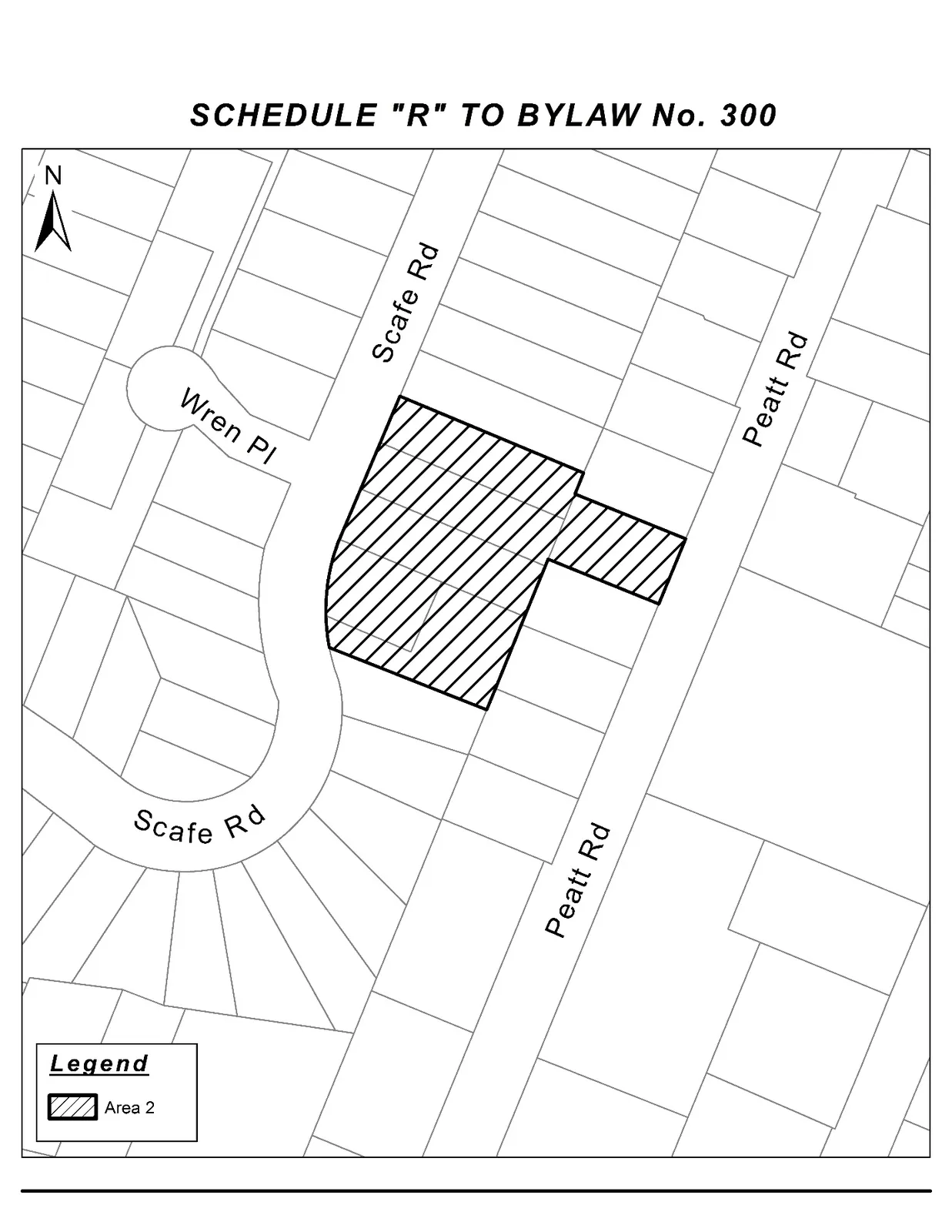 Schedule B map showing lands identified as "Area 2" added to CCP Zone map Schedule "R"