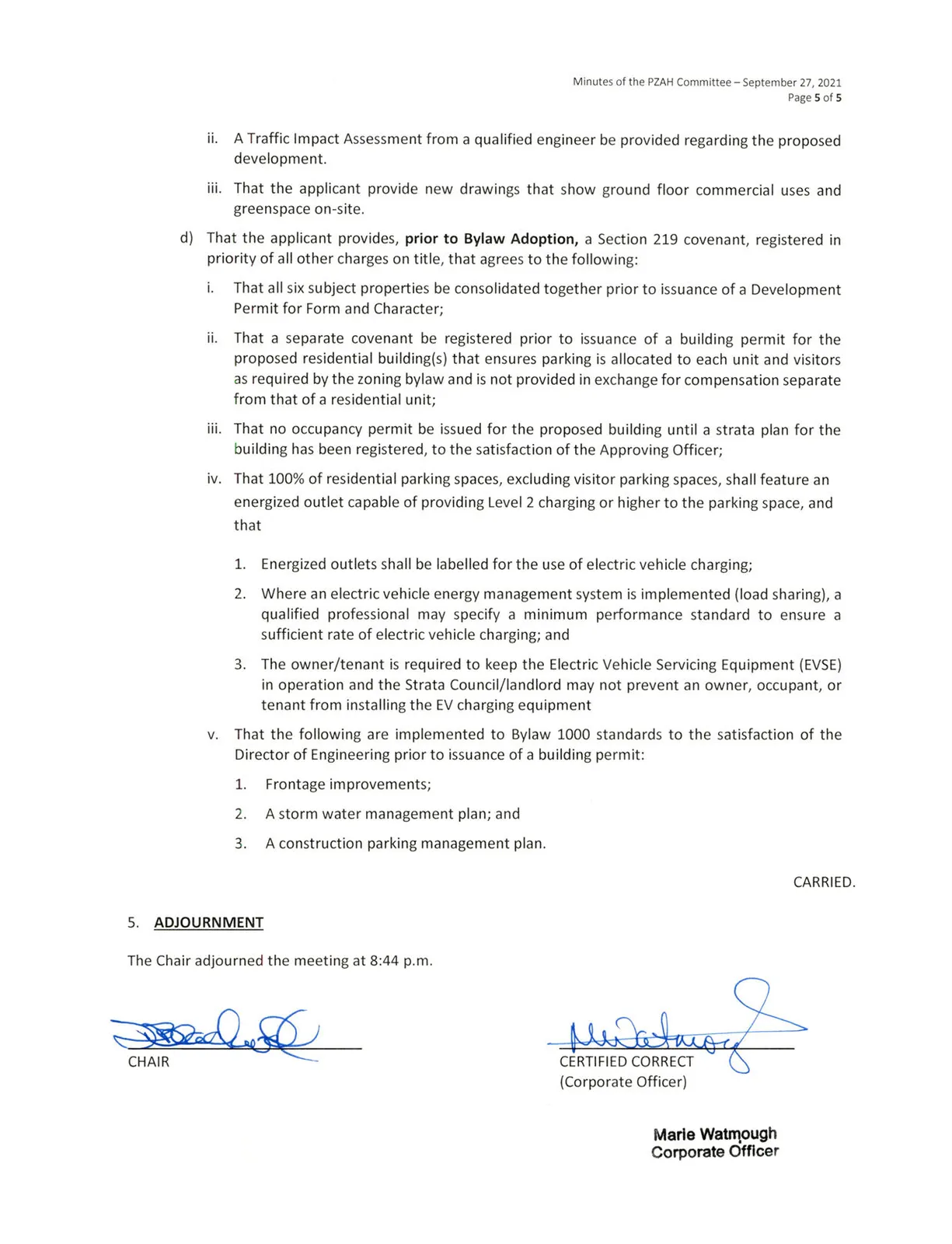 scanned page excerpt showing final covenant clauses and engineering conditions