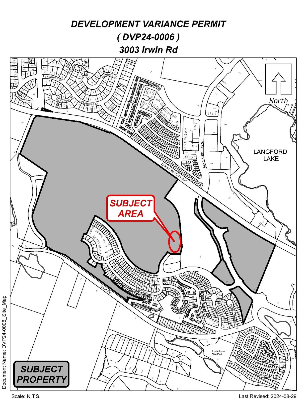 Location map showing 3003 Irwin Road in context