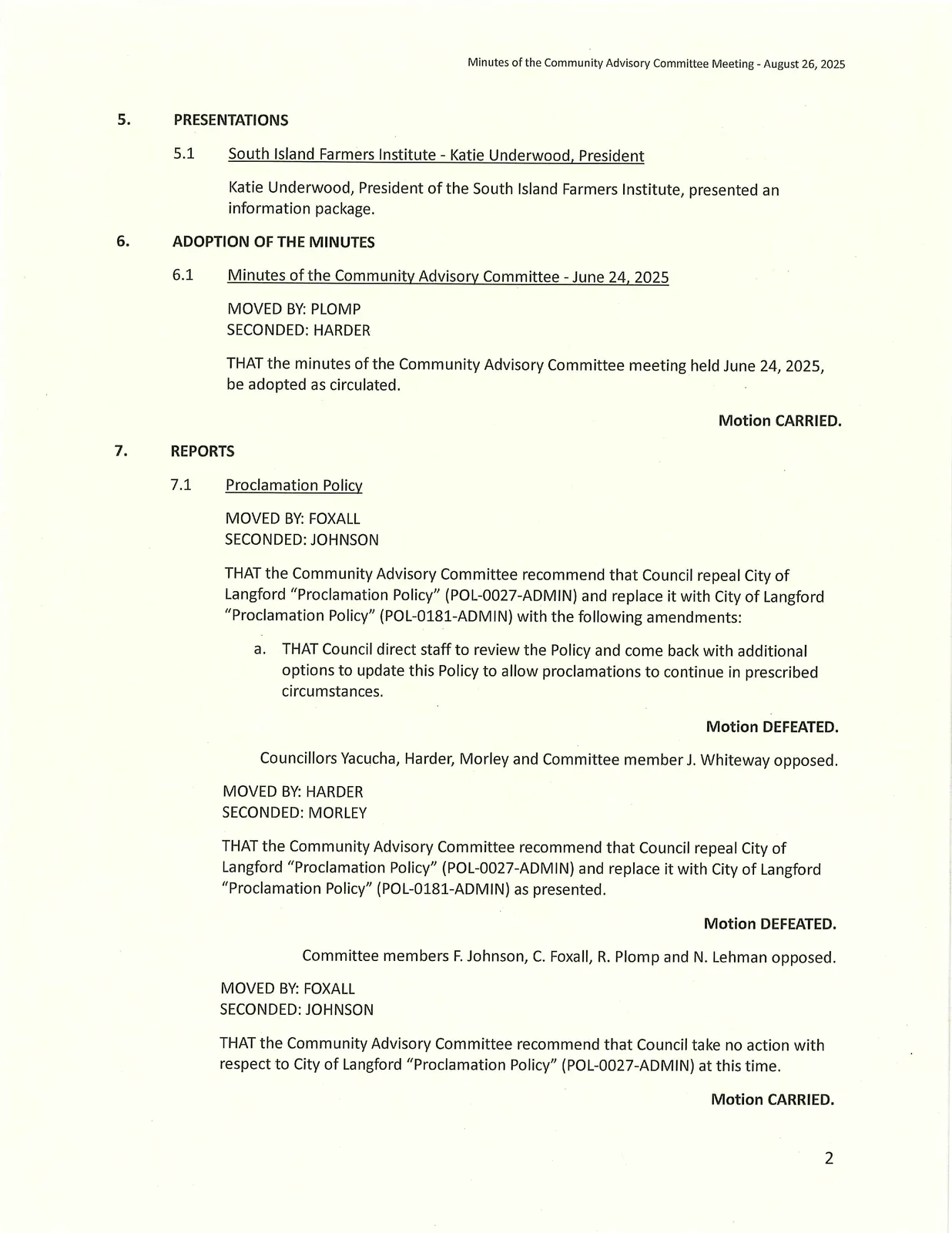 Page 2 of meeting minutes
