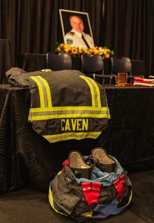 Photograph related to memorial or service for Assistant Chief Caven