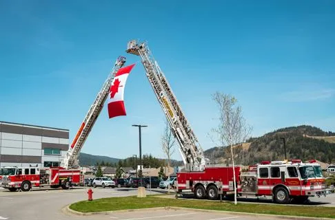 Photograph likely showing the replacement fire engine or related apparatus
