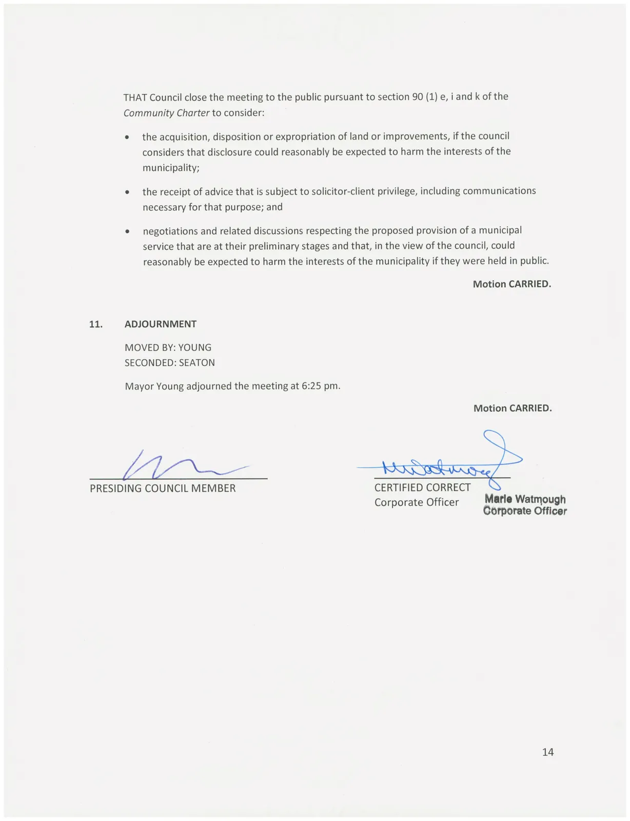 Council minutes page 14