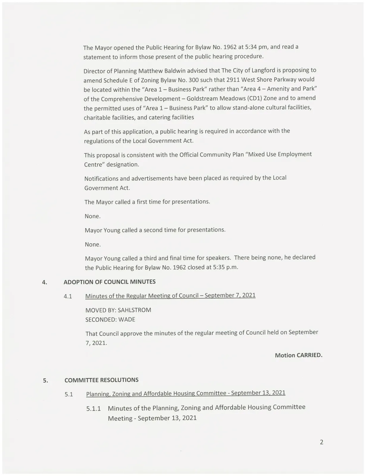 Council minutes page 2