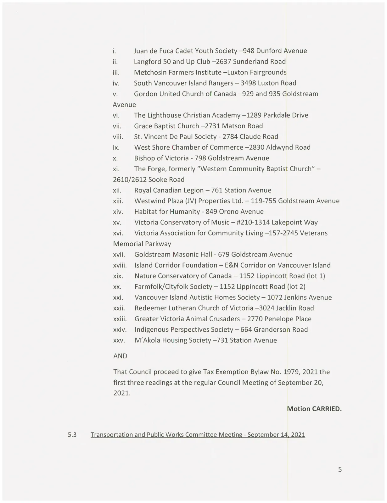 Council minutes page 5