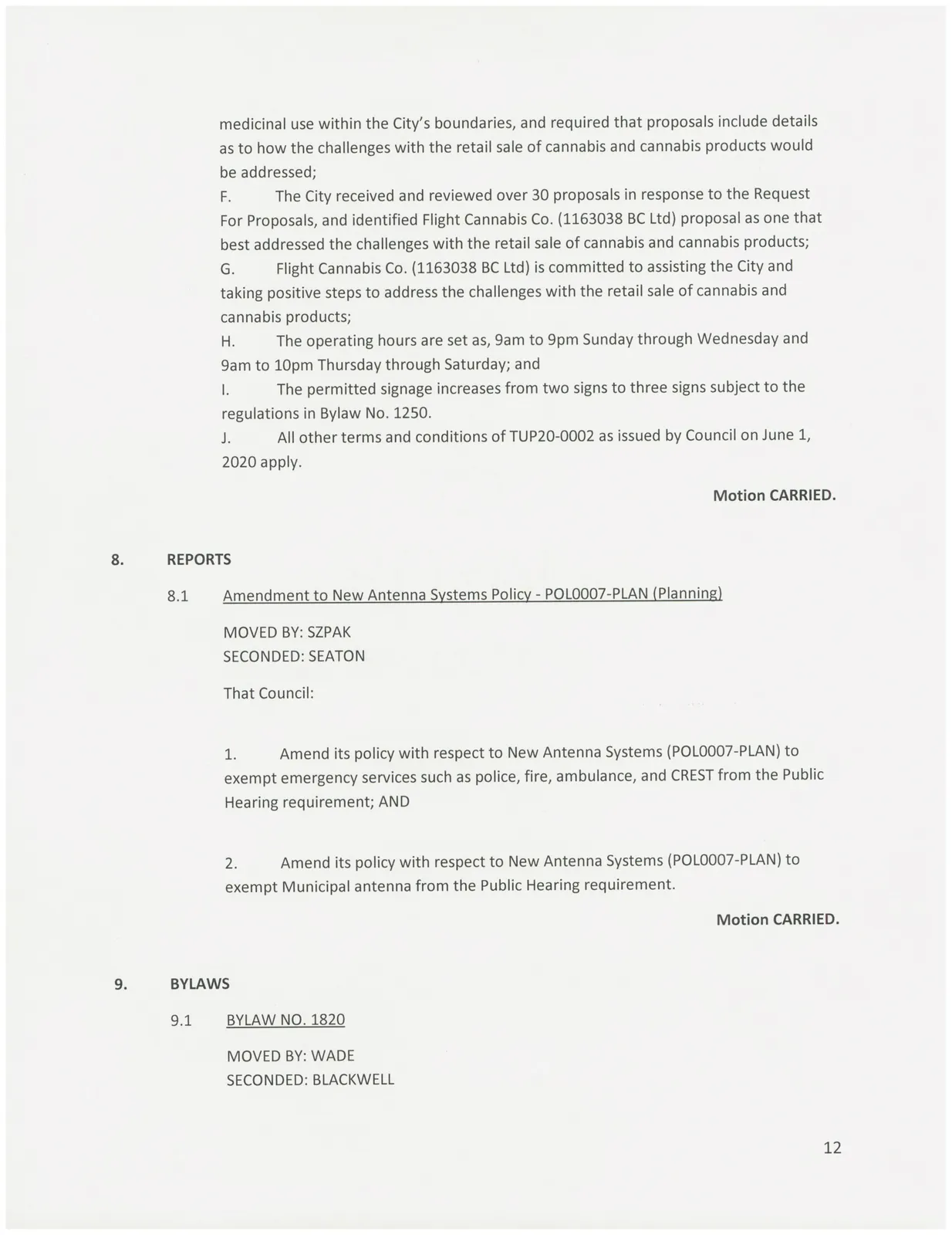 Council minutes page 12