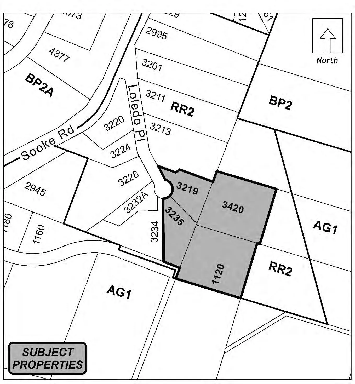 Schedule A / Plan No. 1 (map showing shaded portions of the subject properties)