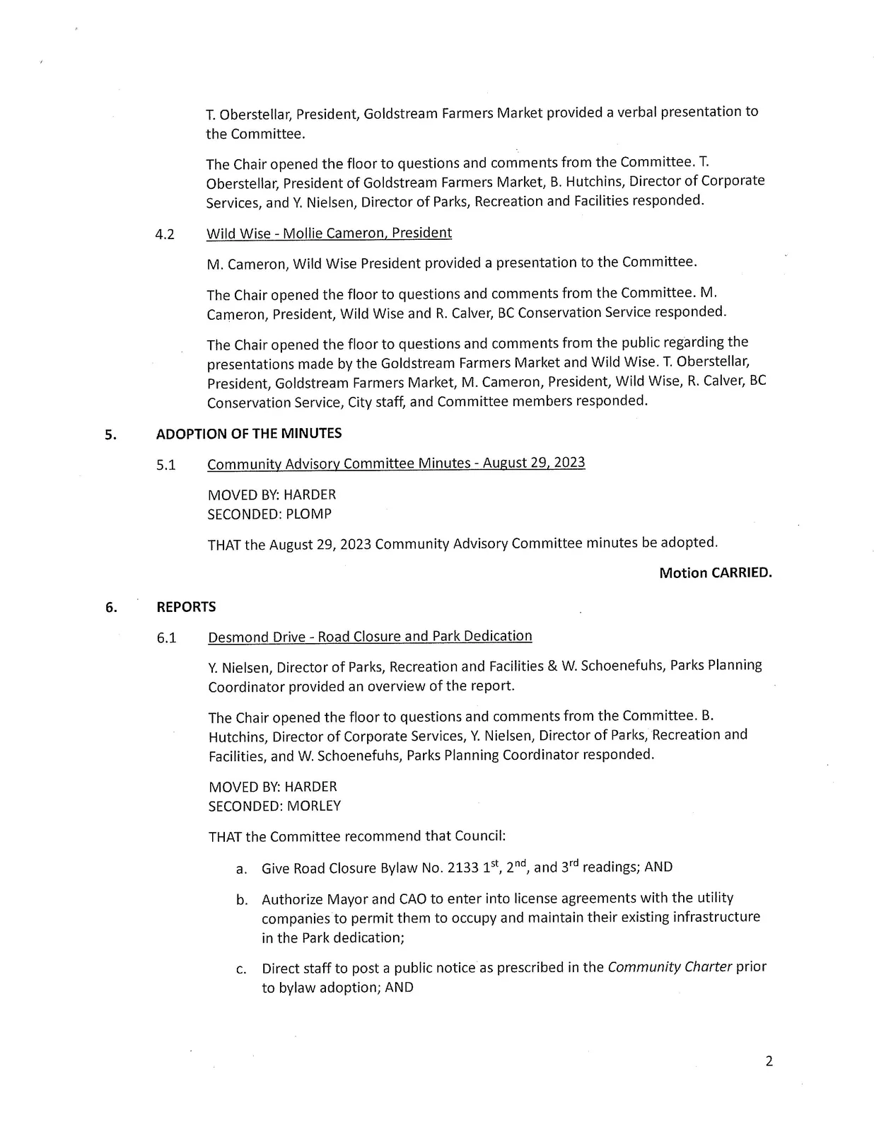 Meeting minutes page 2