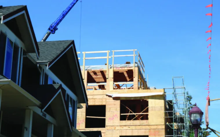 A housing development under construction on Peatt Road in Langford on May 19. (Bailey Moreton/News Staff)