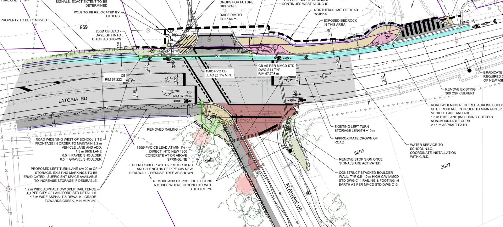 Proposed layout: Latoria-Klahanie traffic and pedestrian improvements