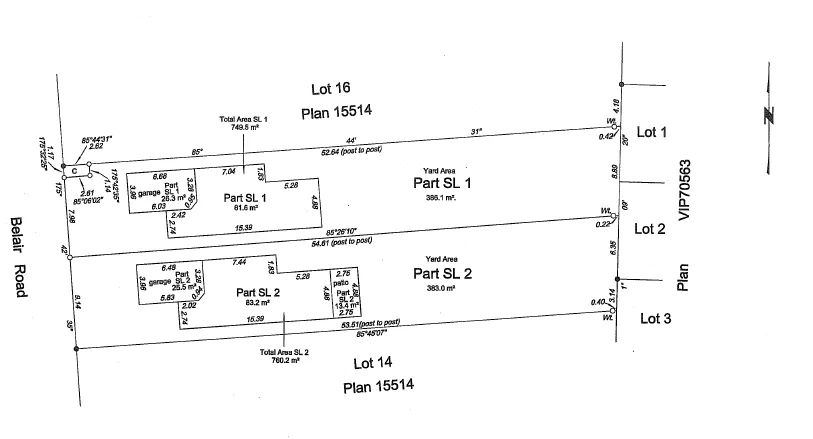 Site plan for 2321 and 2323 Belair Road