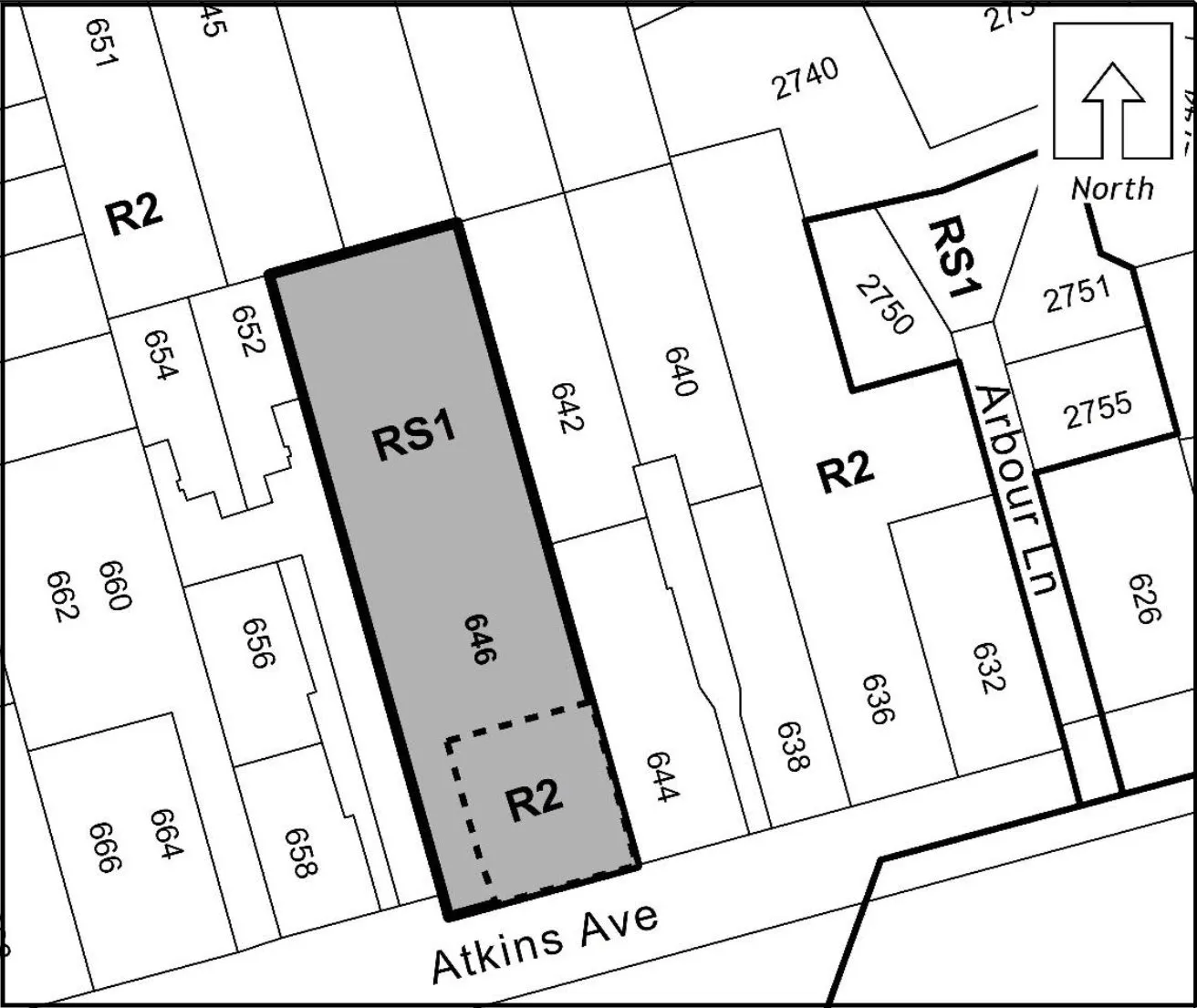 Diagram of proposed carve-off of front house