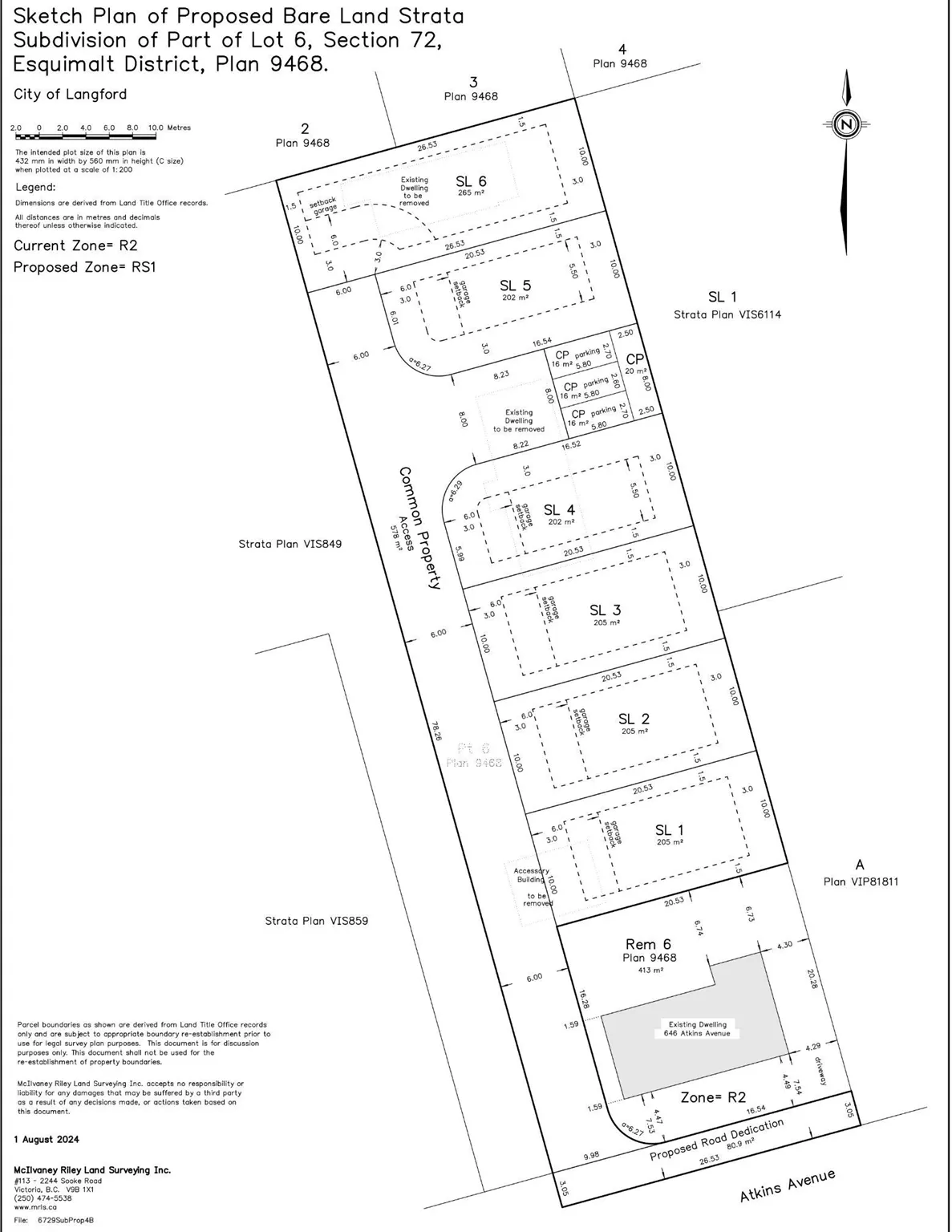 Concept diagram of rezoning and subdivision to RS1