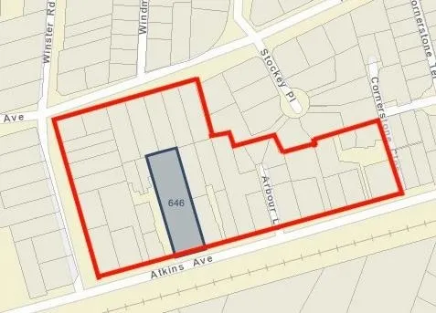 Photo or map showing canvassing area / community engagement materials