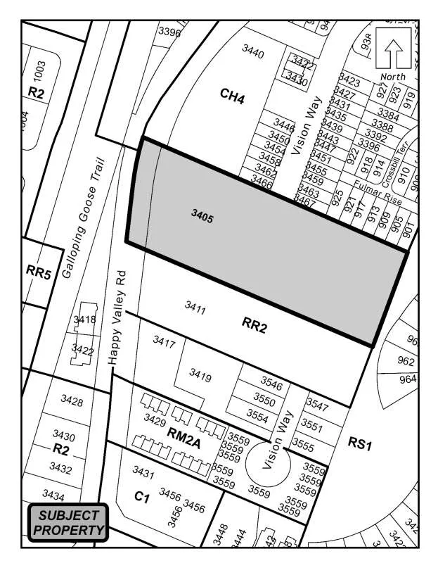Schedule A showing Lot 6 (3405 Happy Valley Road) shaded