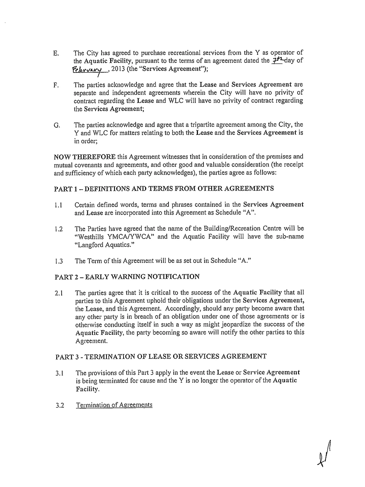 Document scan of Recitals and introductory clauses