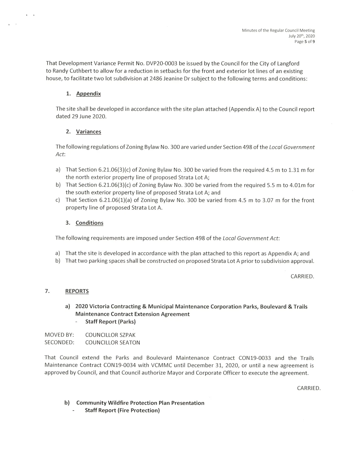 Page 5 scan of minutes