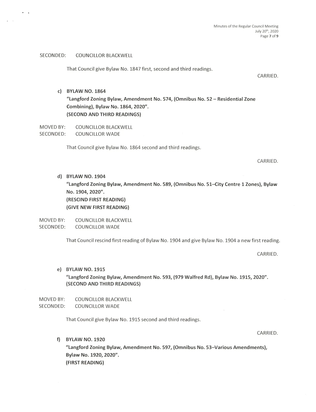 Page 7 scan of minutes