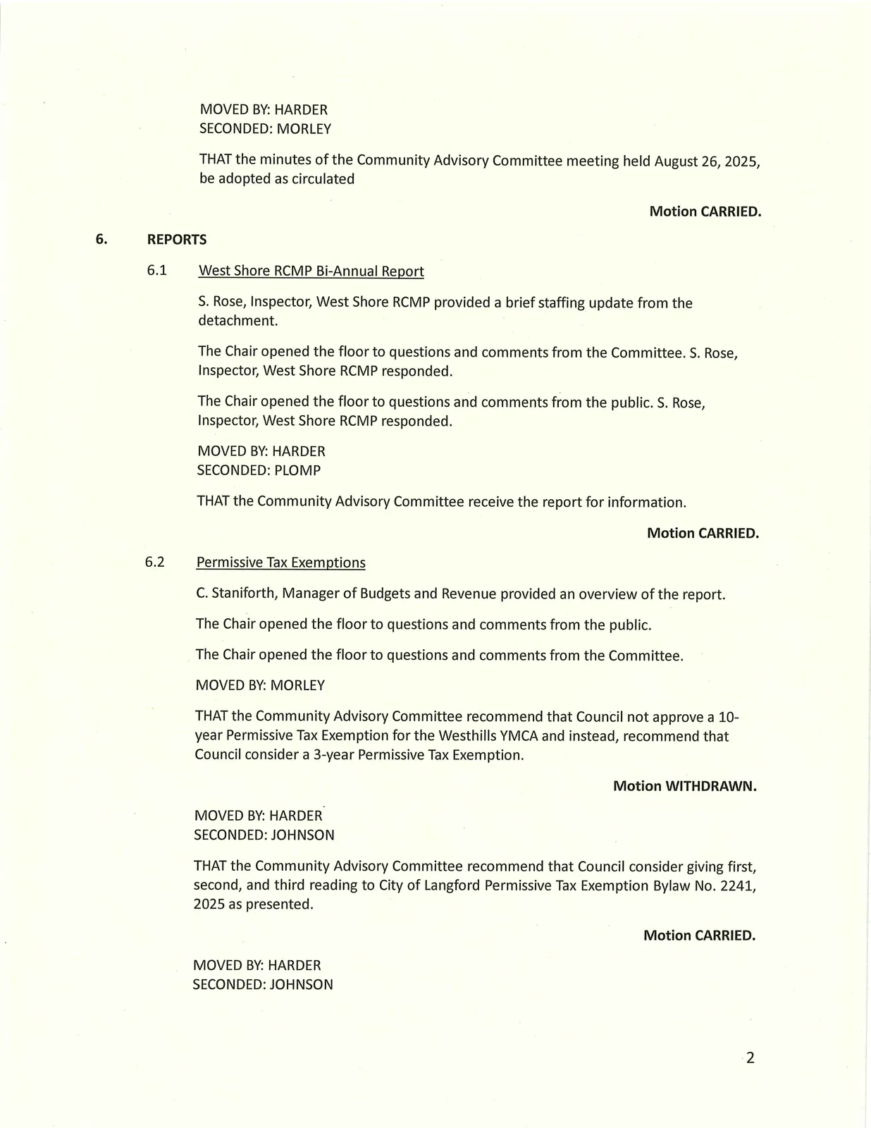 Page 2 of minutes