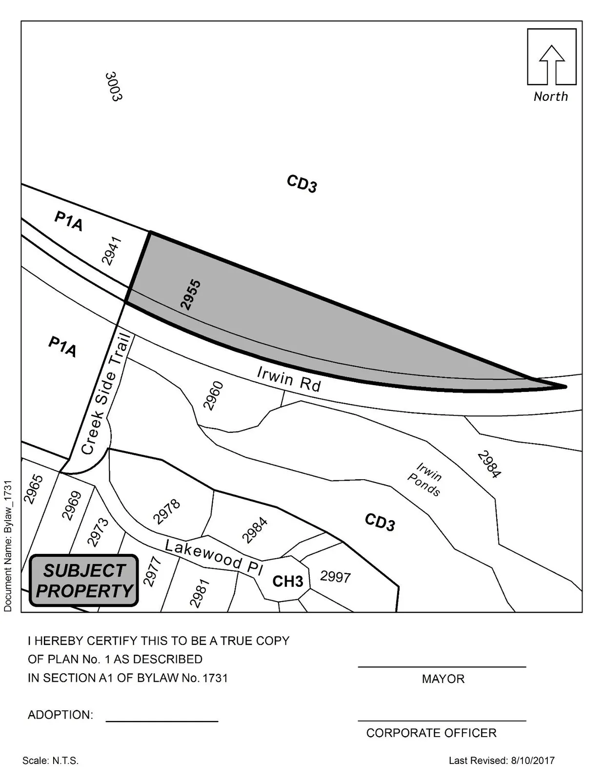 Plan No. 1 showing shaded portions of Lot 1, Section 26, Goldstream District, Plan 24172