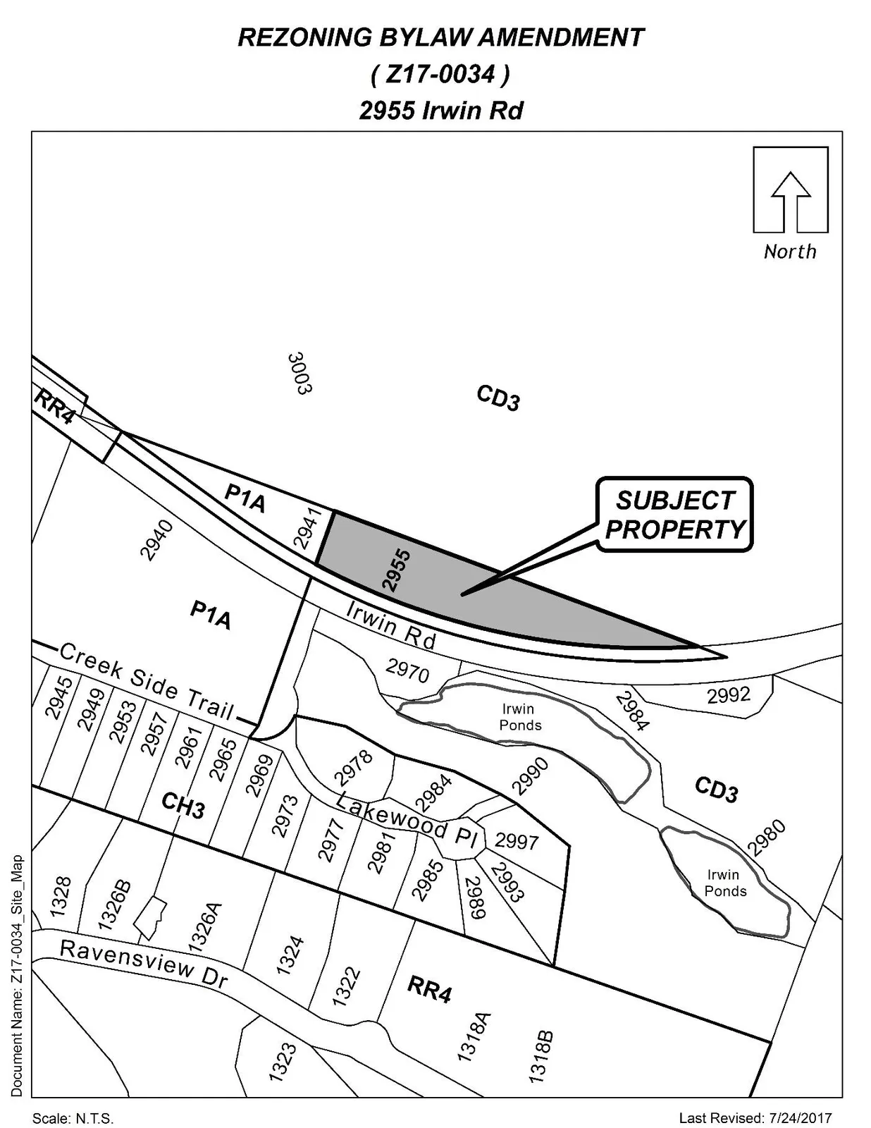 Site map for 2955 Irwin Road