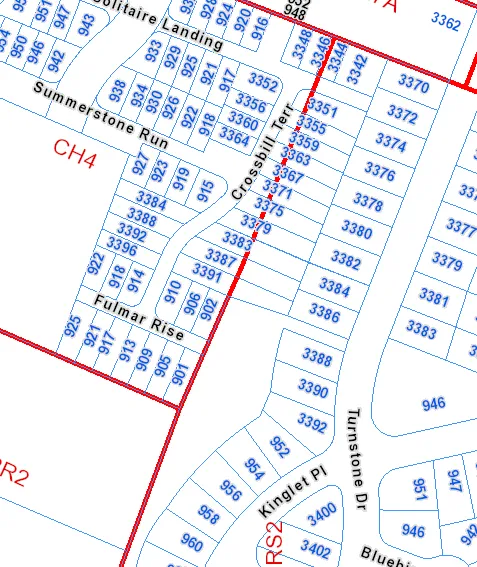 Map No. 2 – Crossbill Terrace and Turnstone Drive