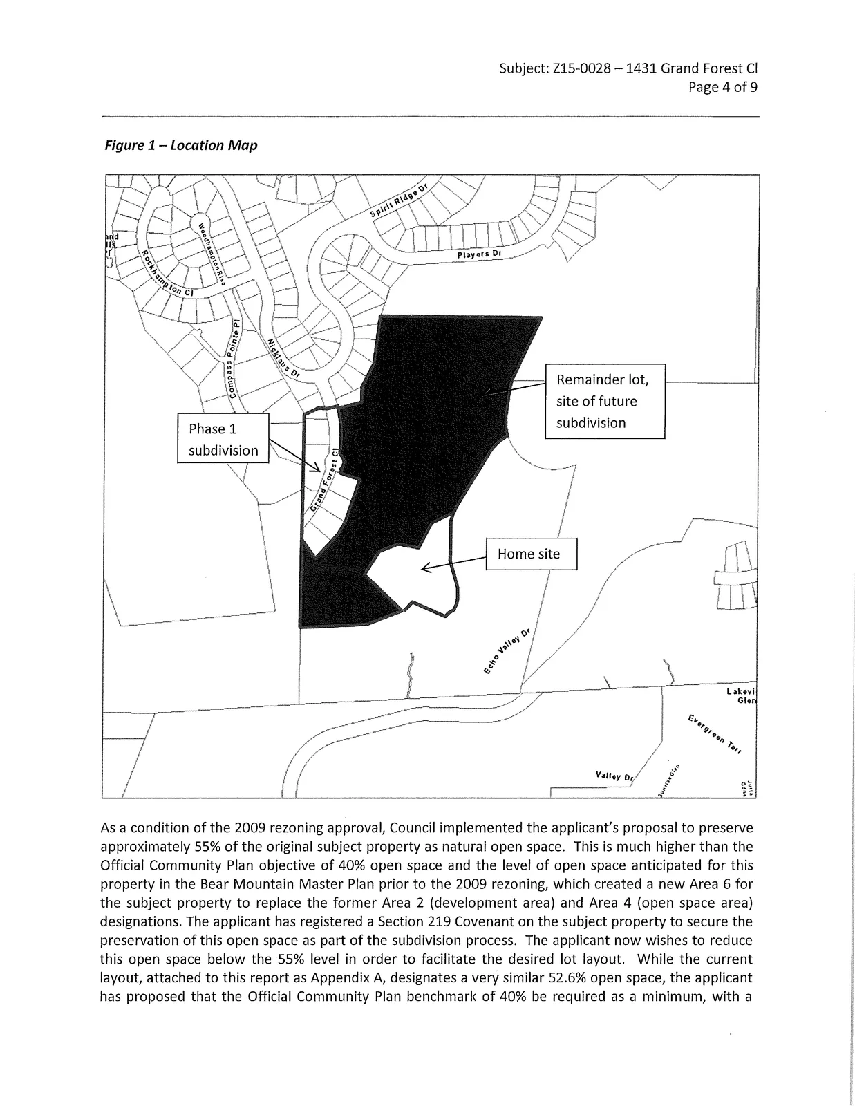 Appendix B — Rezoning Bylaw Amendment map showing subject property (scale N.T.S.)
