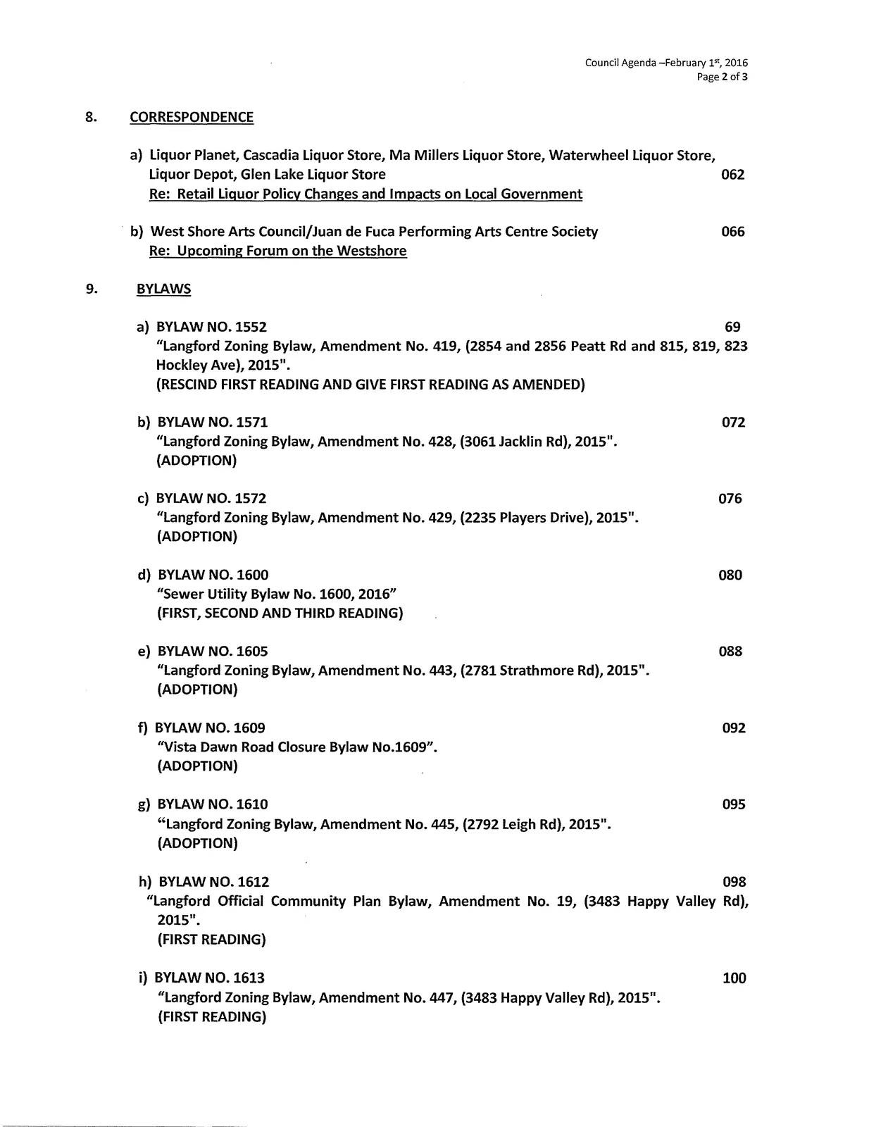 Agenda page 2