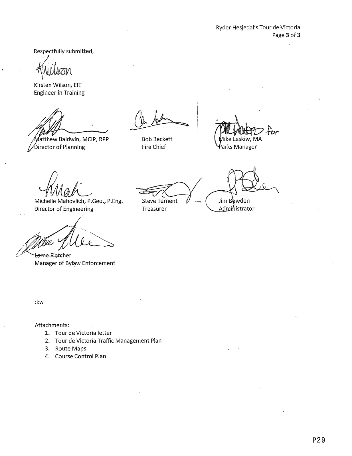 Page 32 — Respectfully submitted and attachments list