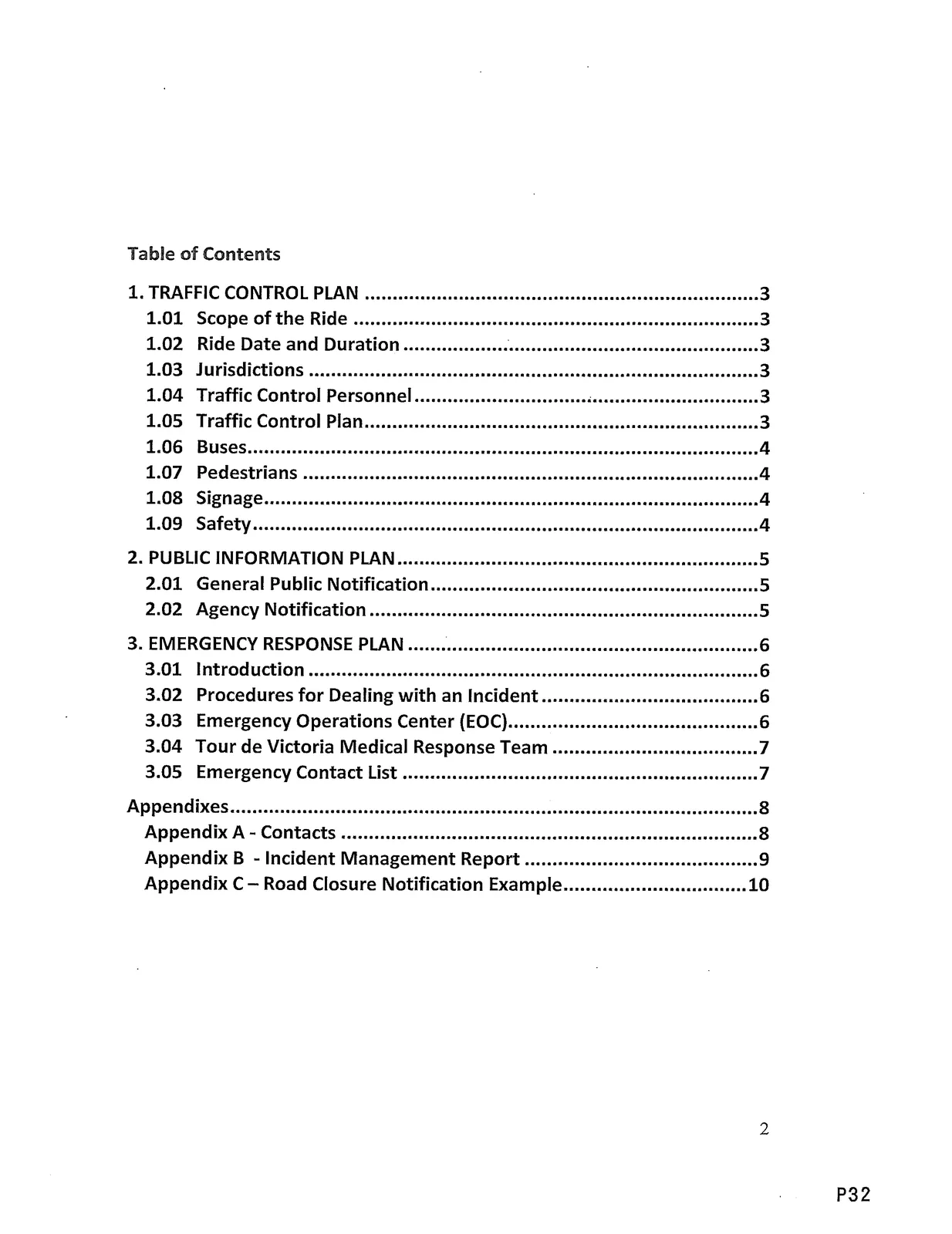 Table of Contents