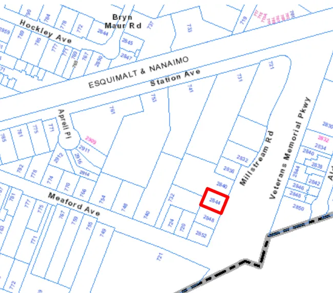 Site map showing subject property