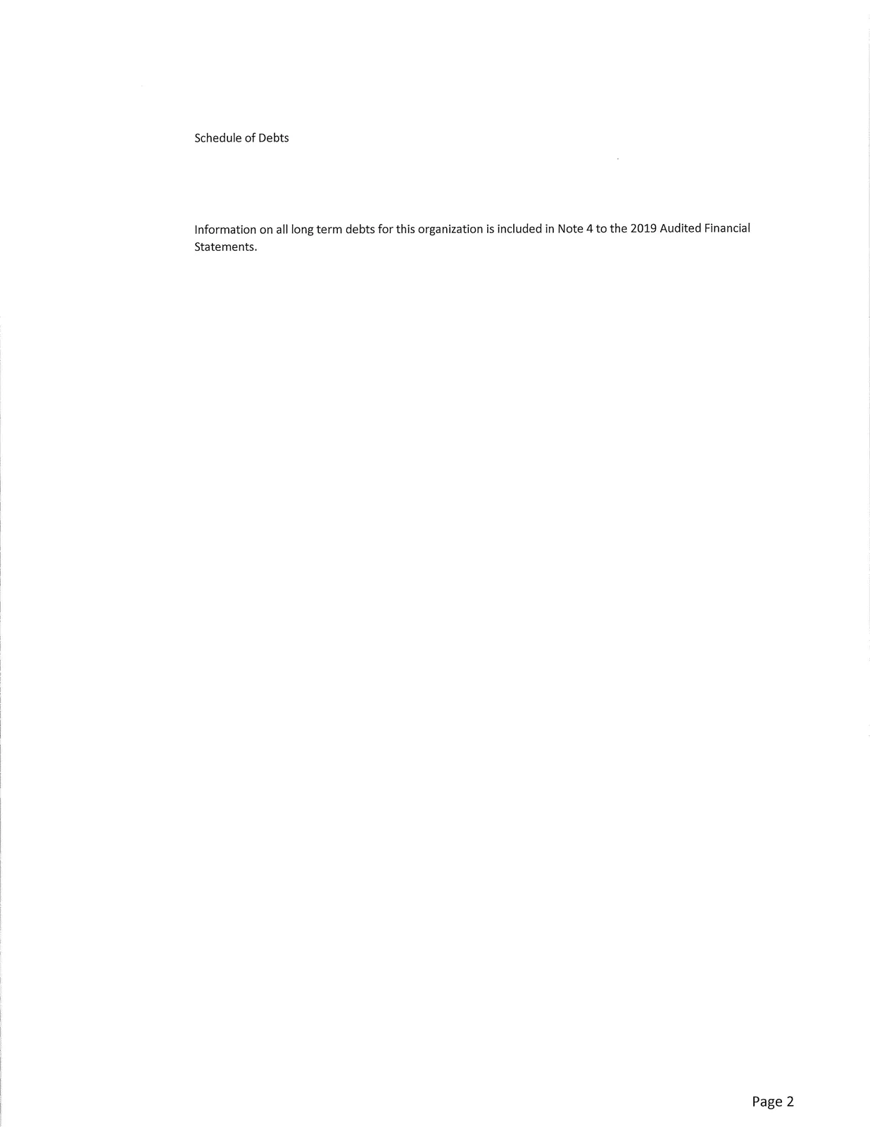 Schedule of Payments to Suppliers (vendors and amounts)