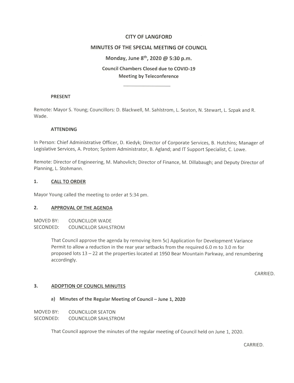 Meeting notice and attendance list