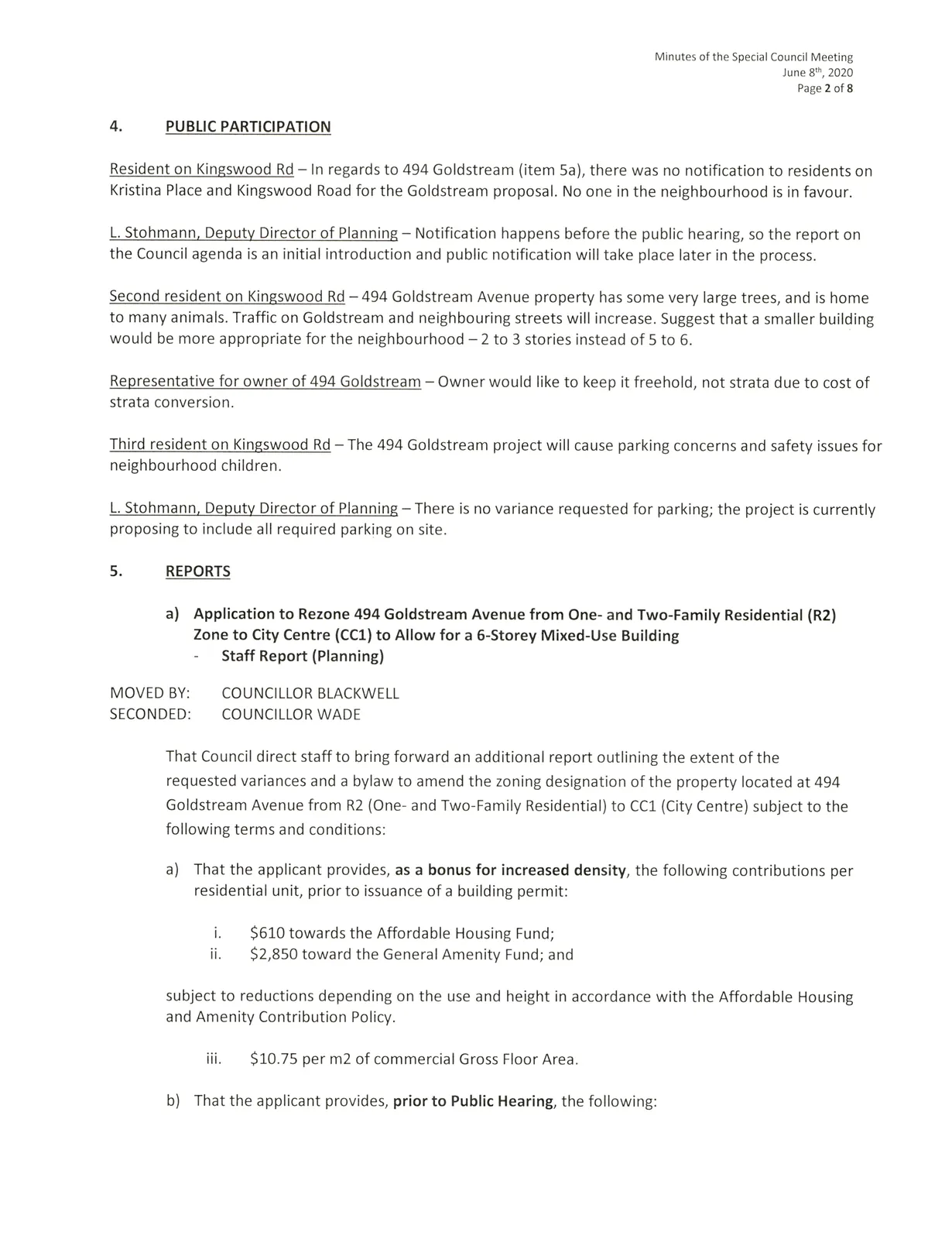 Public participation comments and submissions