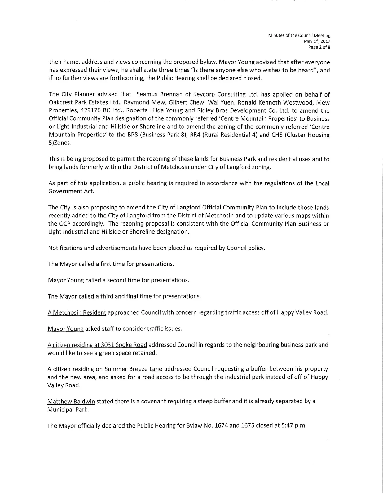 Page 2 scan of meeting minutes