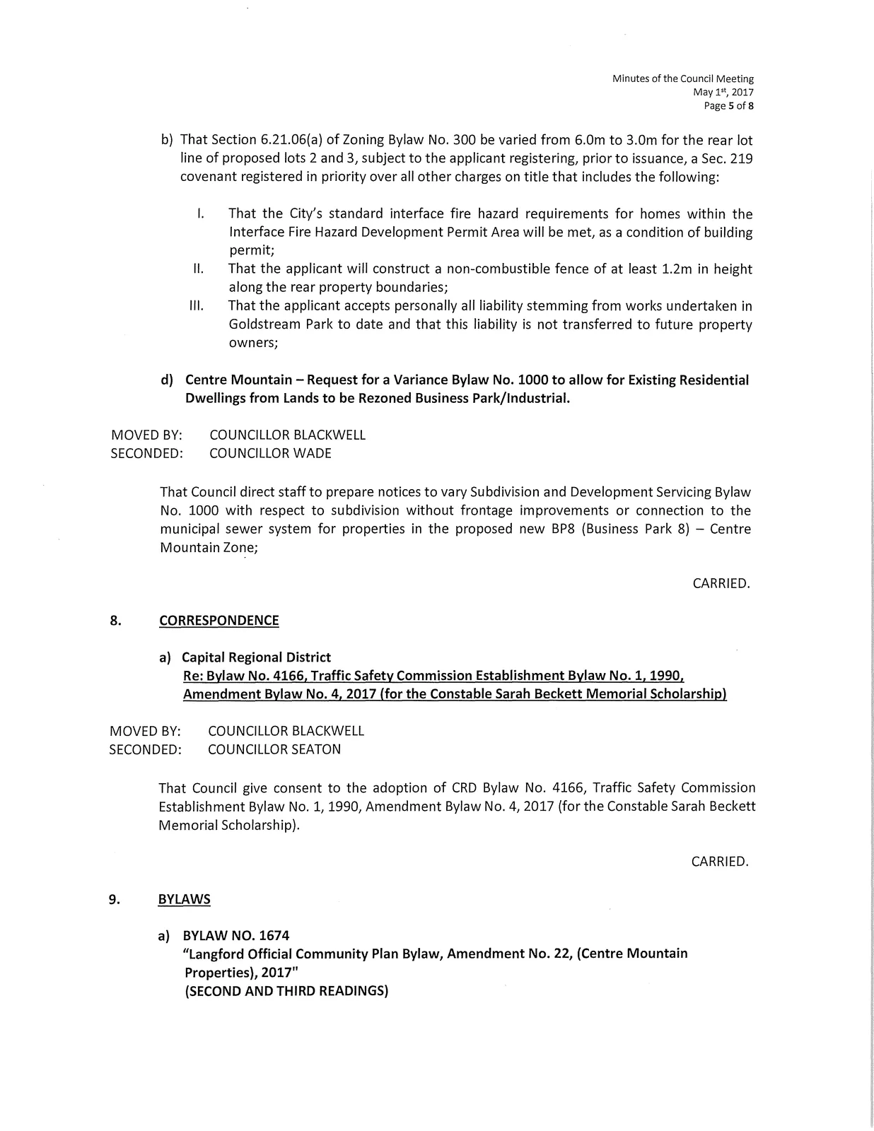 Page 5 scan of meeting minutes