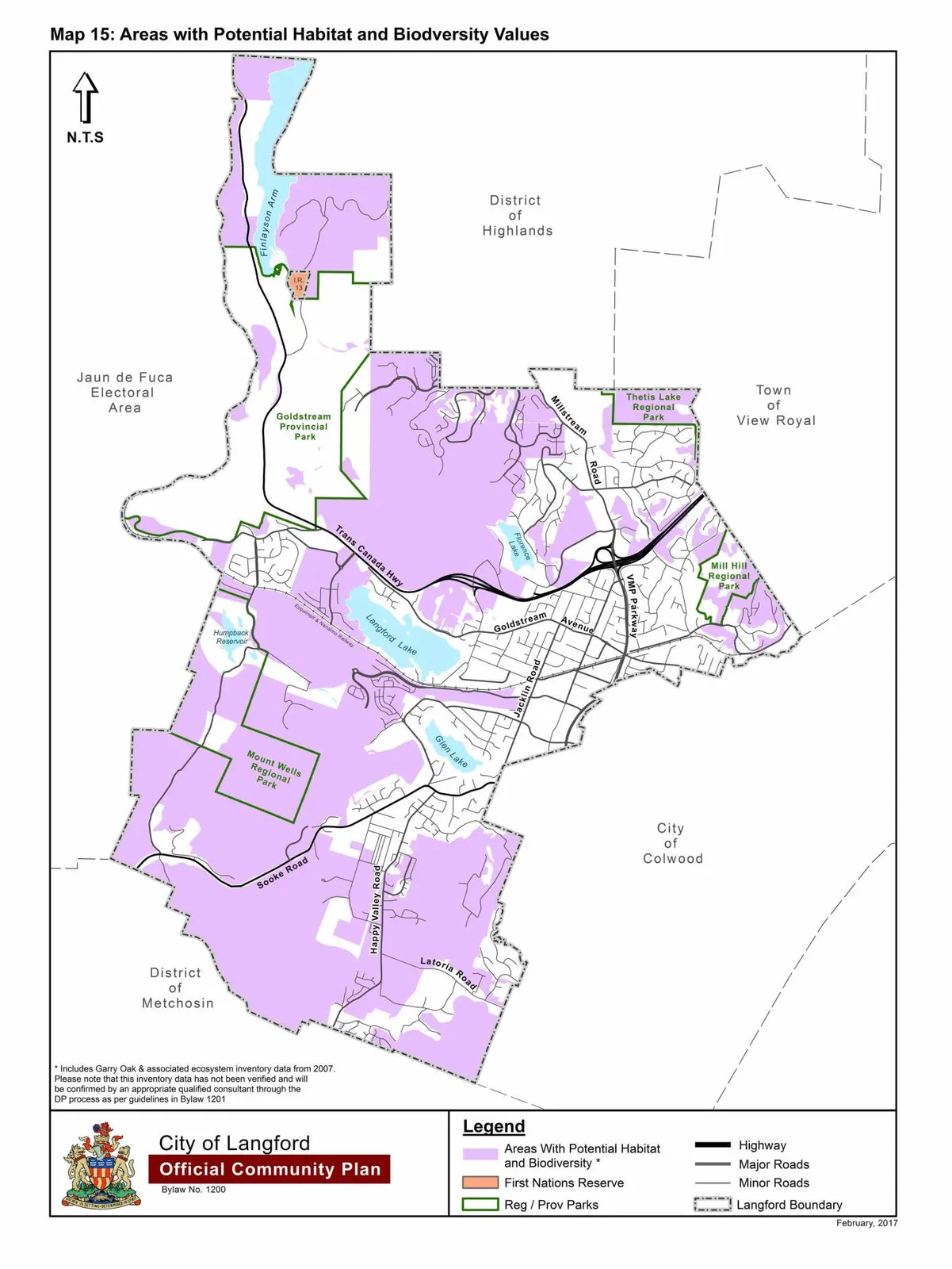 Schedule O - Map 15: Areas with Potential Habitat & Biodiversitty Values
