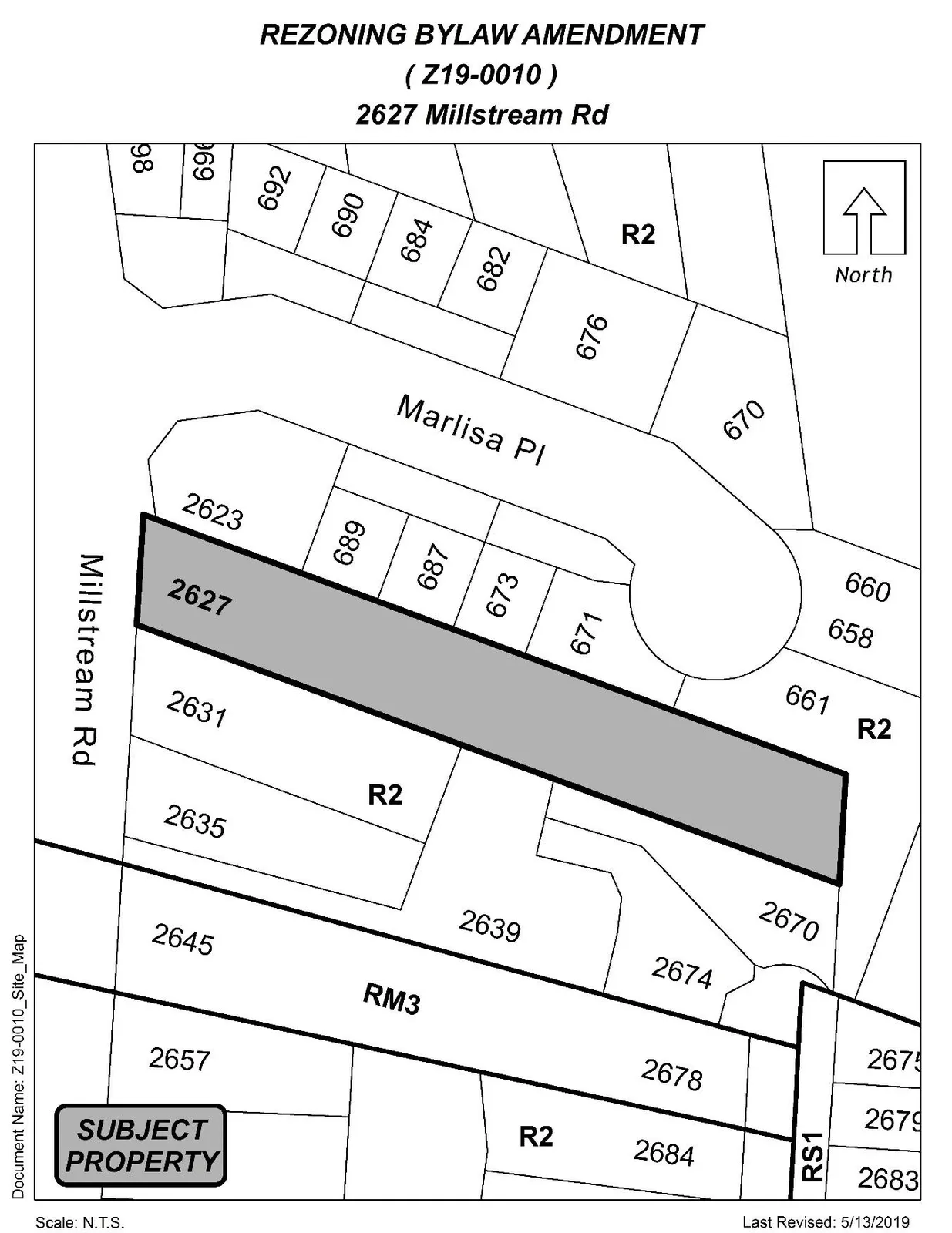 Site Map for 2627 Millstream Avenue