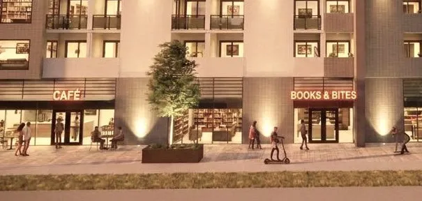 Perspective of the proposed mixed use building