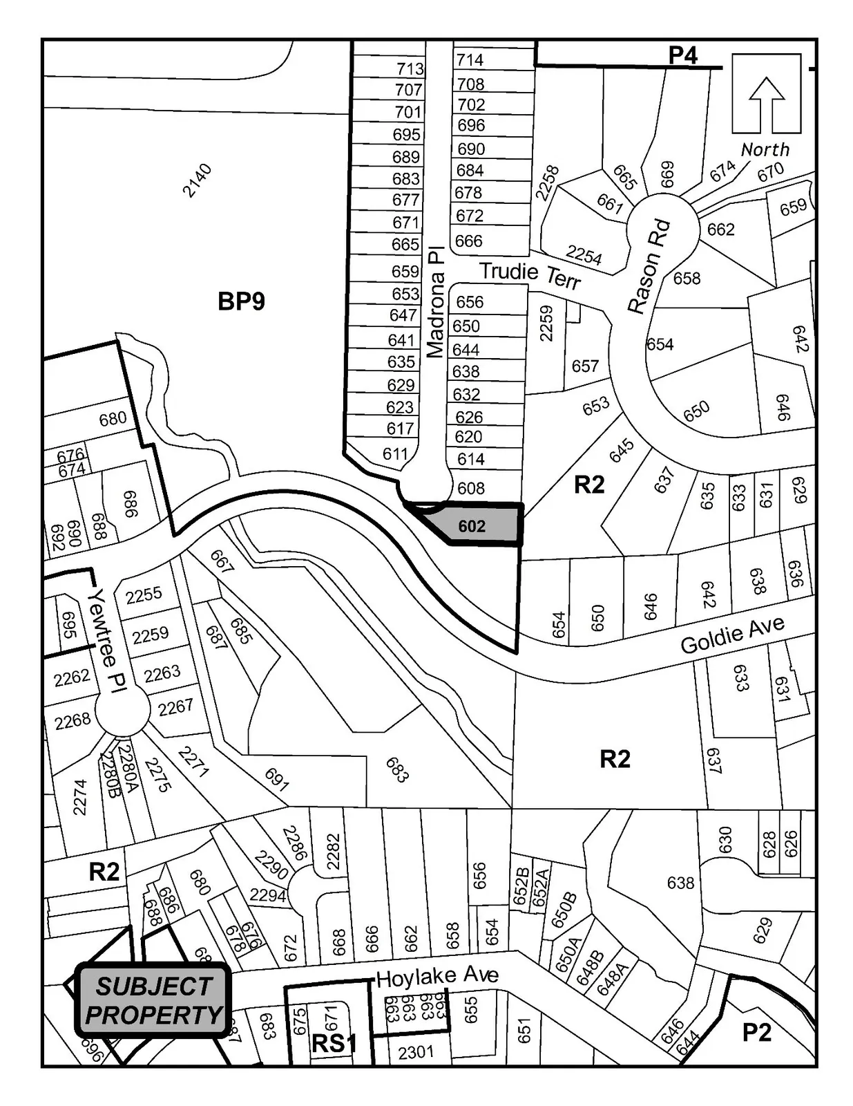 Schedule A map showing the property shaded