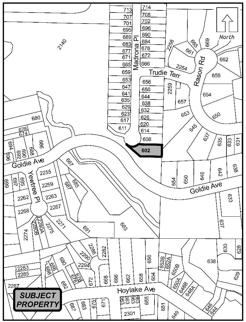 Map accompanying the public hearing notice