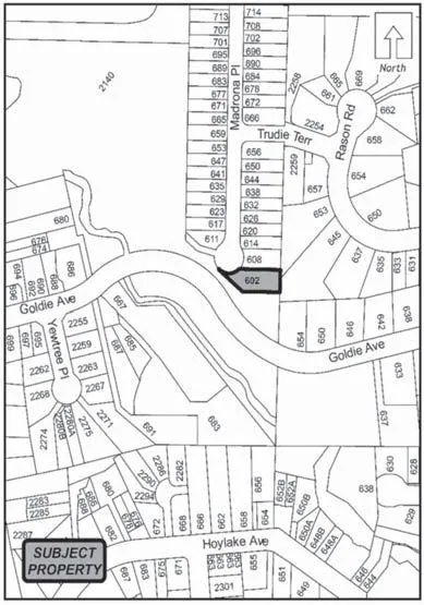 Map showing the location of 602 Madrona Place