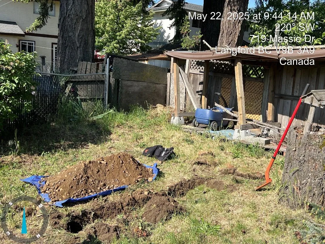 Excavation trench near Douglas Firs OS5 and 1179