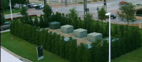 Industrial frontage and landscape screening example.