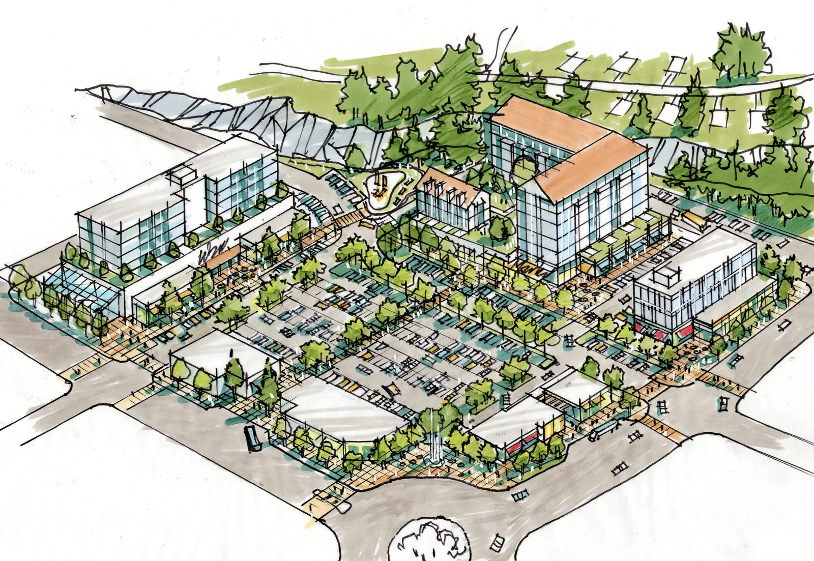 Mixed-use commercial in transition example.